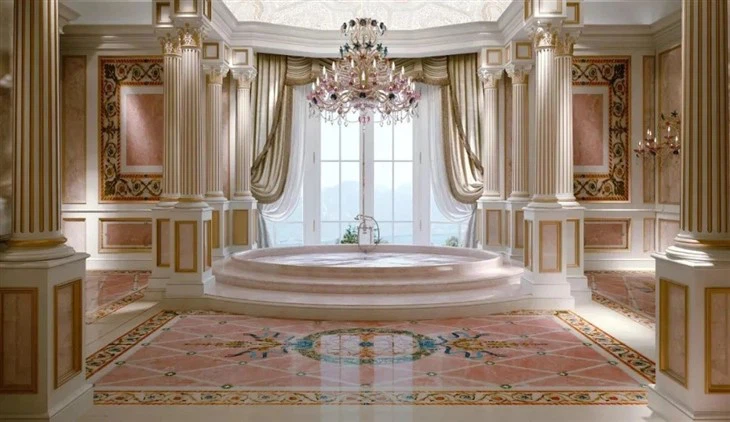 Marble Medallion Waterjet Inlay For Office Building