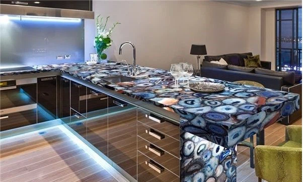 New Design Marble With Led Lumi Stone Counter Tops