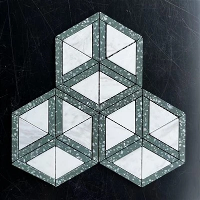 Μαρμάρινο μωσαϊκό Maravilla Caribbean Green Hexagon